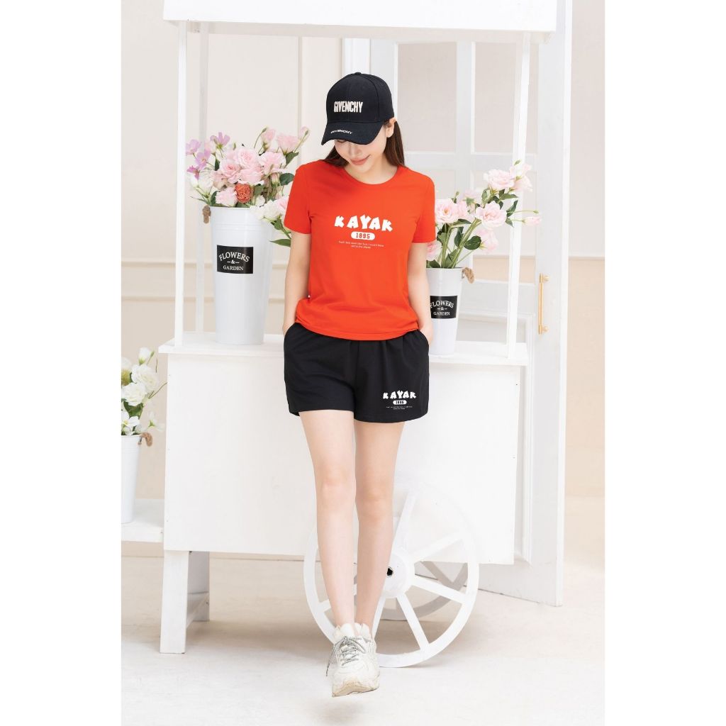 [Form vừa] Bộ đồ nữ in chữ KAYAK - Set đồ nữ cộc tay mặc nhà/ đi chơi LOZA VP38_thumbnail_3
