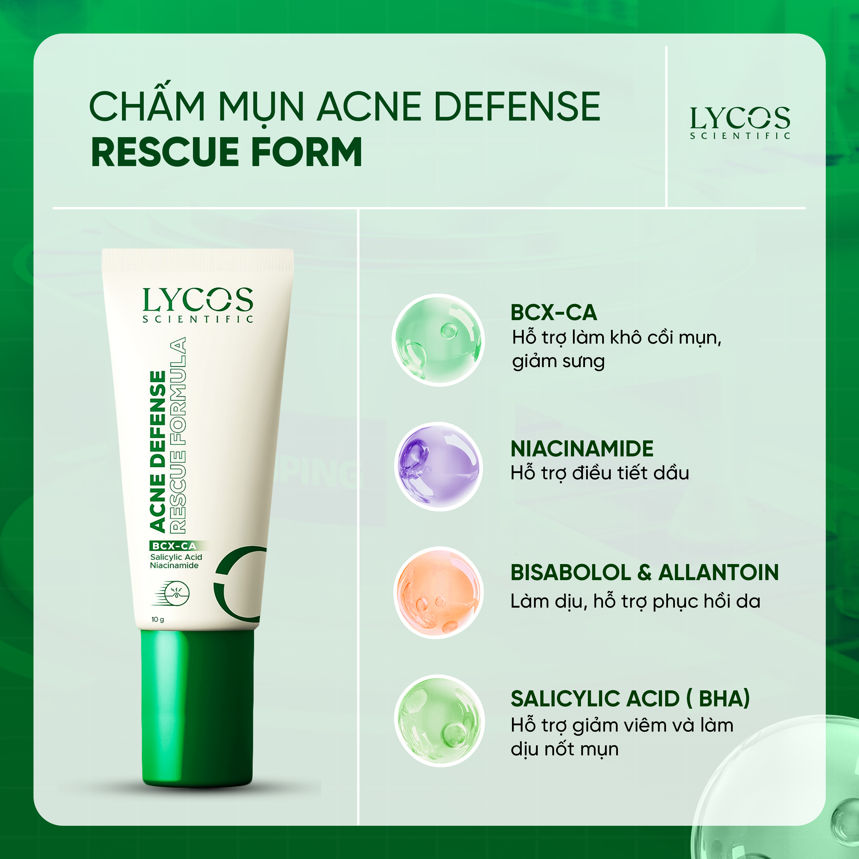 Kem Chấm Mụn LYCOS Acne Defense Rescue Formula Hỗ Trợ Làm Khô Cồi, Làm Dịu Và Chăm Sóc Vùng Da Mụn10g_thumbnail_10
