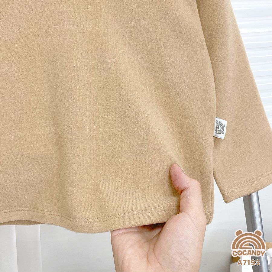 Áo dài Warmish NÂU trơn cổ 3 phân_thumbnail_3