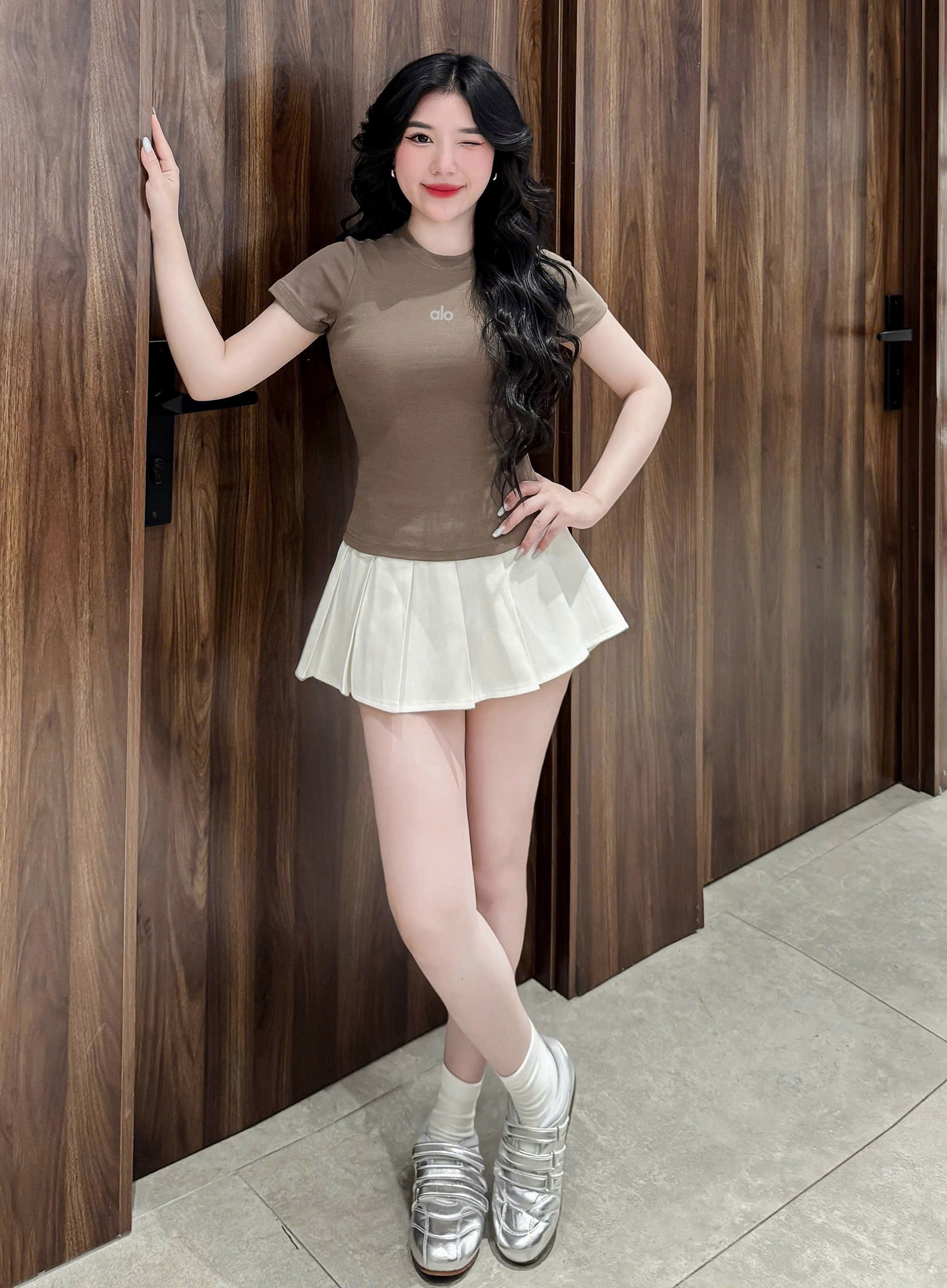 Áo baby tee form regular ôm body Miucho vải visco thoáng mát mềm mại in chữ alo 2563_thumbnail_2