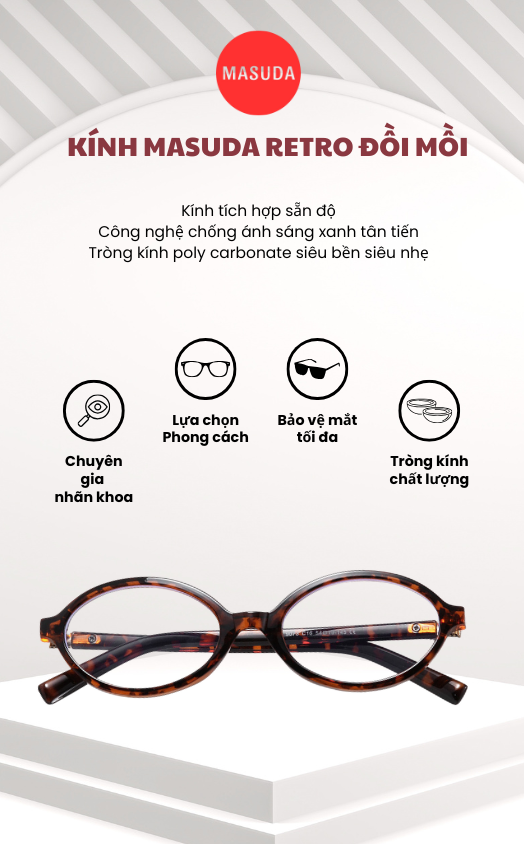 Kính Thời Trang Masuda Retro 2024
