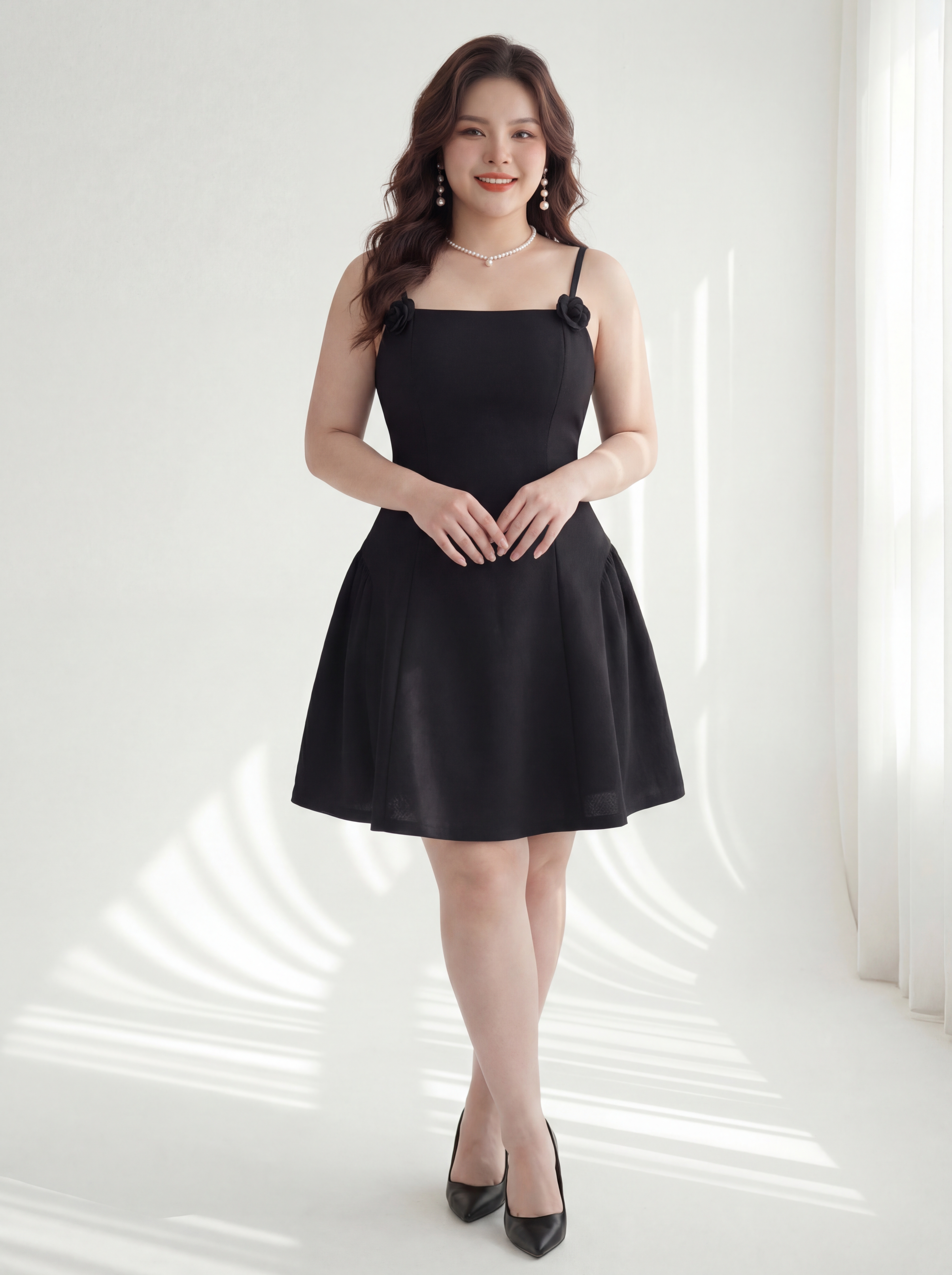 BIGSIZE NỮ - Sét đầm dáng A kèm áo kim tuyến V-DA215_thumbnail_3