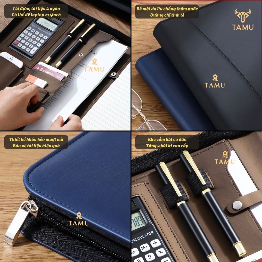 Sổ Tay Doanh Nhân TAMU Tặng Kèm Bút Kí và Giấy Chống Mỏi Mắt Đựng Laptop 14inch_thumbnail_4