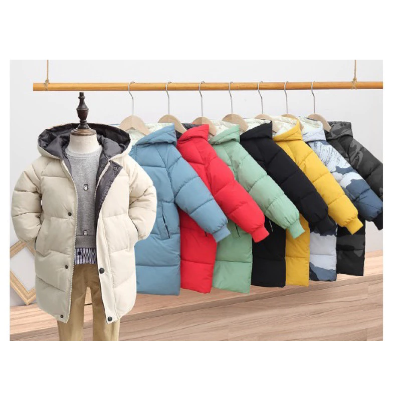 Áo phao Hàn Quốc dáng dài trẻ em