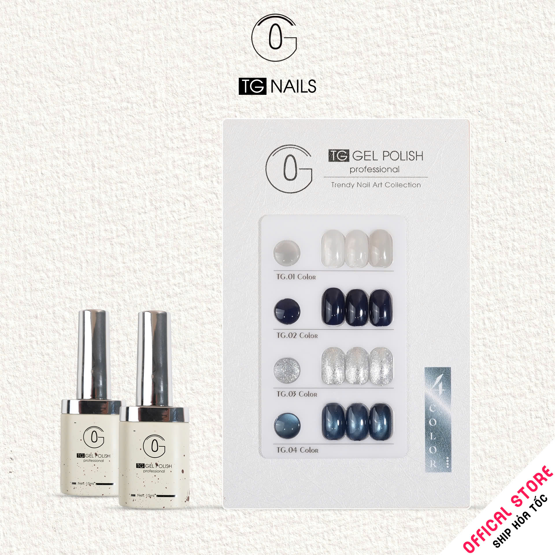 Set sơn gel 4 màu Xanh Dương TG