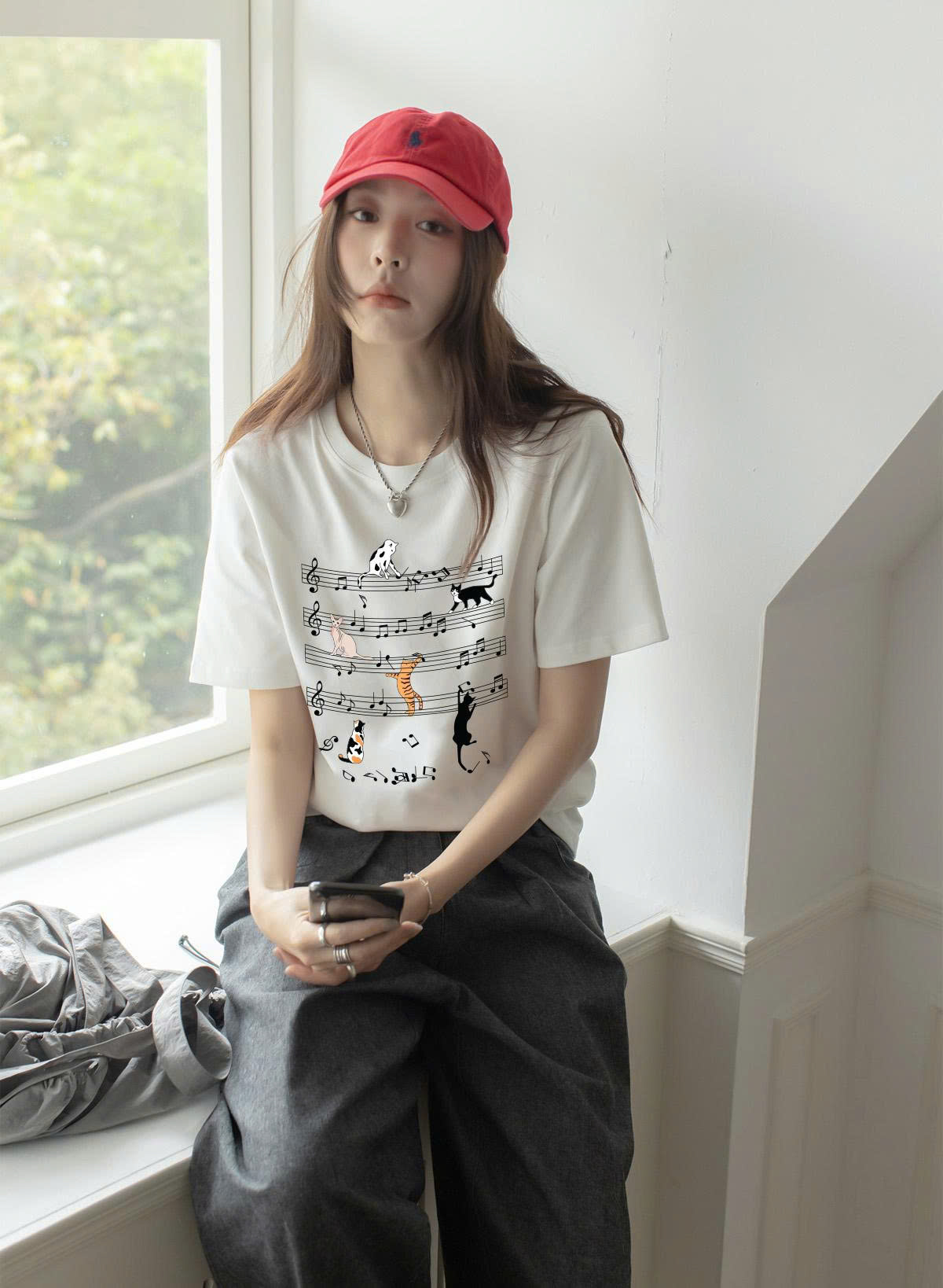 Áo thun nữ form vừa regular xinh xắn ARD2341 Miucho vải cotton thoáng mát cổ tròn in artwork_thumbnail_2