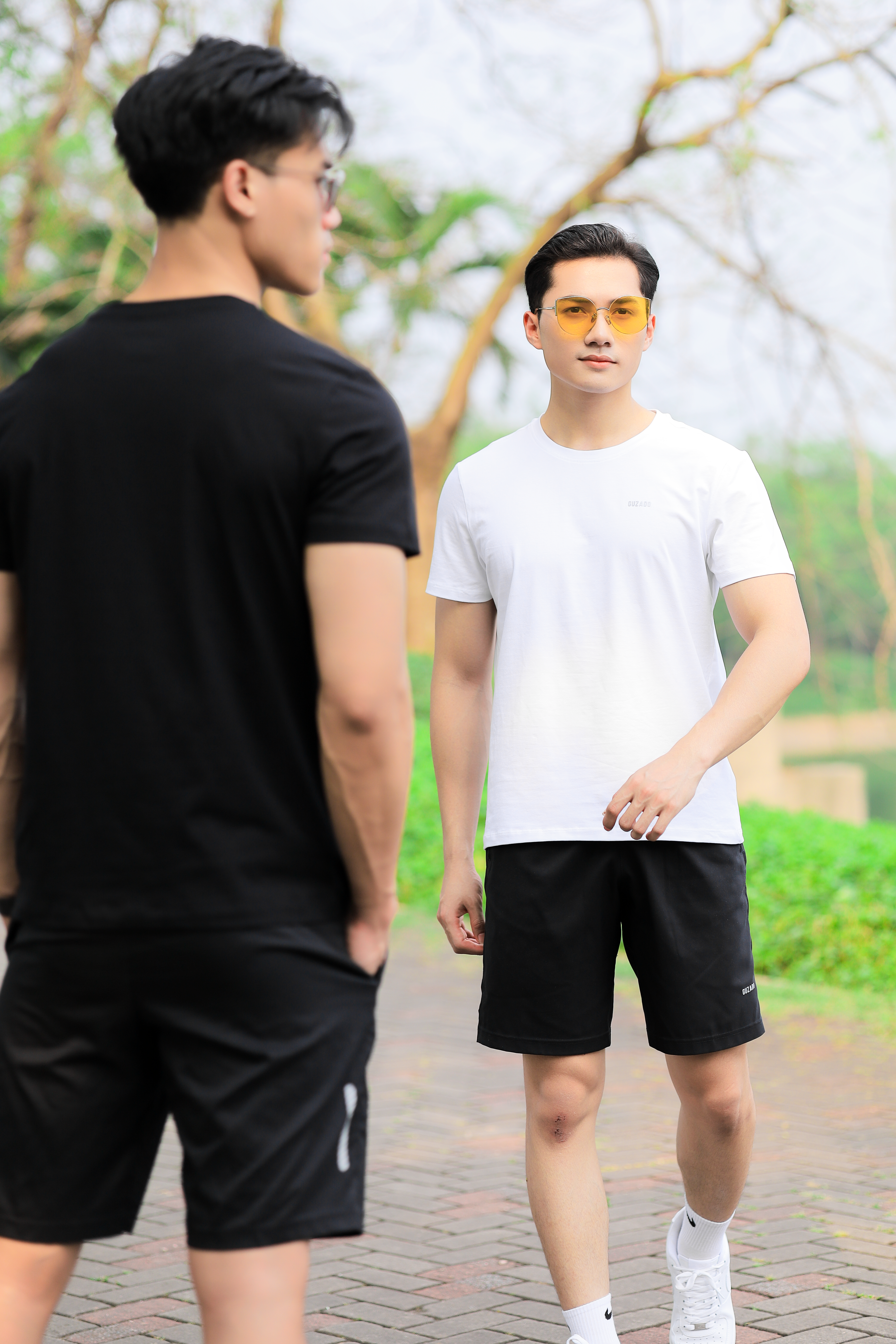 Đồ Bộ Guzado Áo Cotton Kết Hợp Quần Gió Basic  BTS03_thumbnail_3