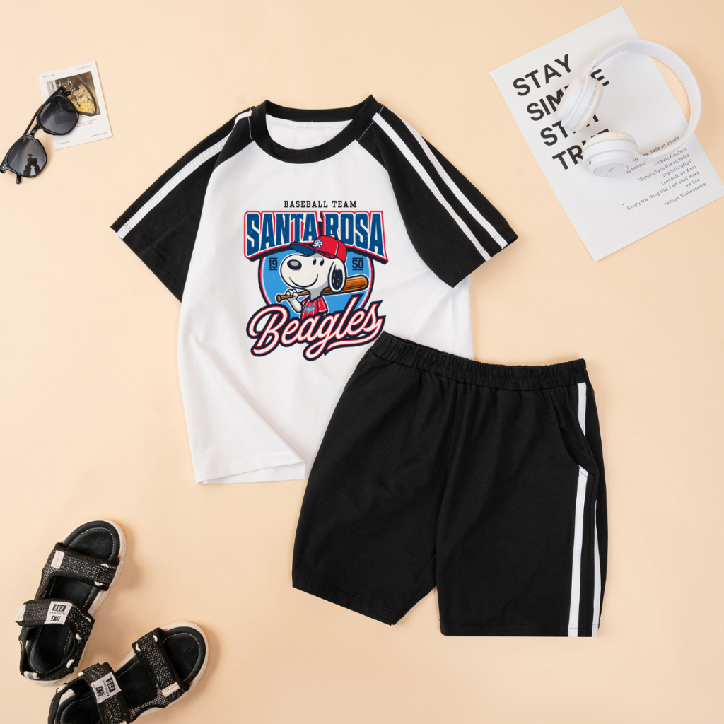 Đồ bộ bé trai, bé gái phối viền hình SANTAROSA BEAGLES - Loza Kids BF613_thumbnail_2