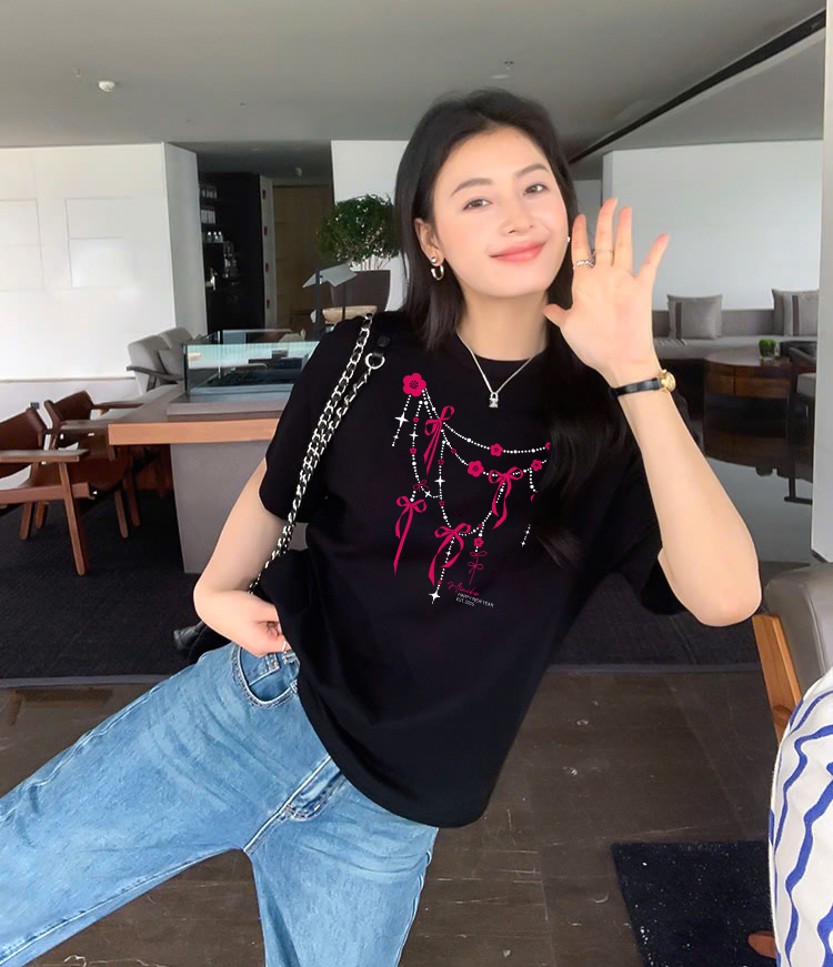 Áo thun nữ tết form vừa regular vải cotton 4c thoáng mát 1807 Miucho in artwork_thumbnail_4