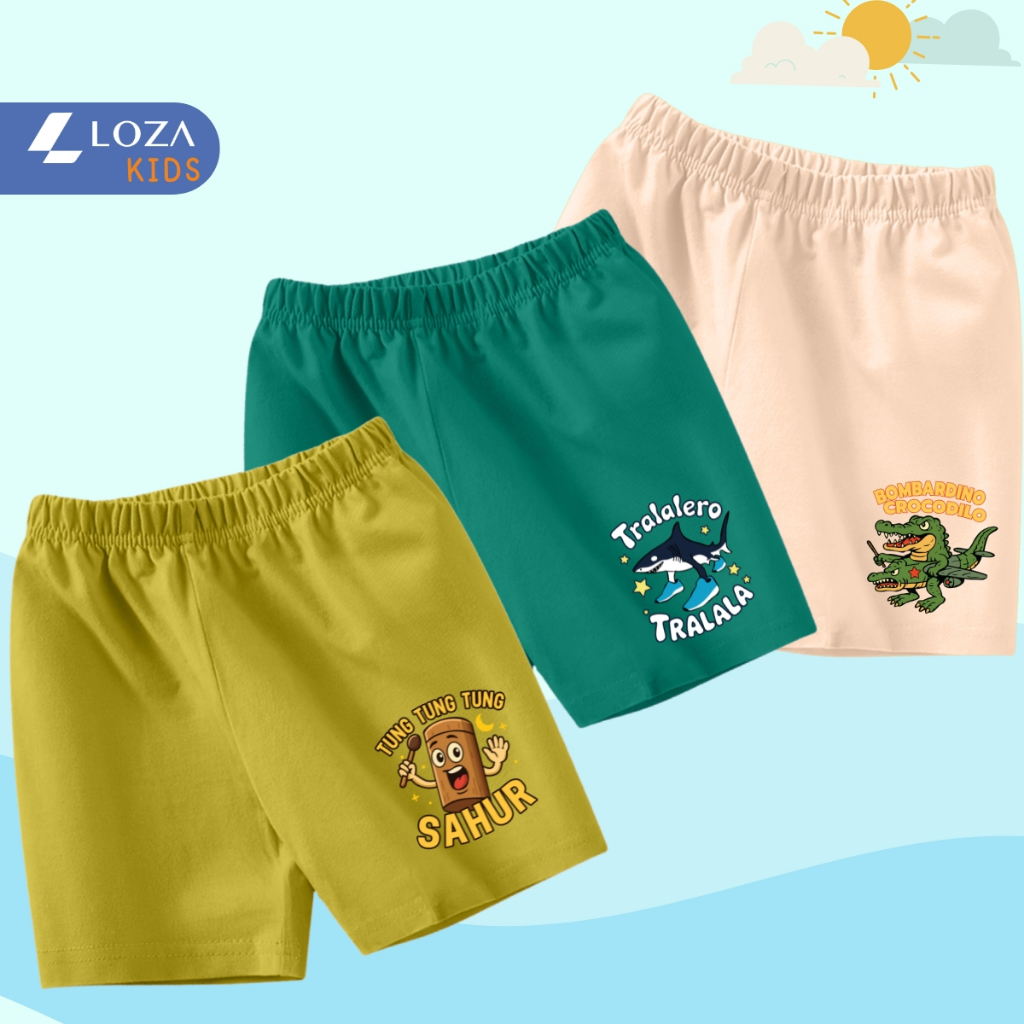 Quần đùi bé trai Brainrot Tung tung tung sahur, Tralalelo Tralala hè 2025 - Quần đùi bé nam 15-40kg - Loza Kids QU001_thumbnail_9