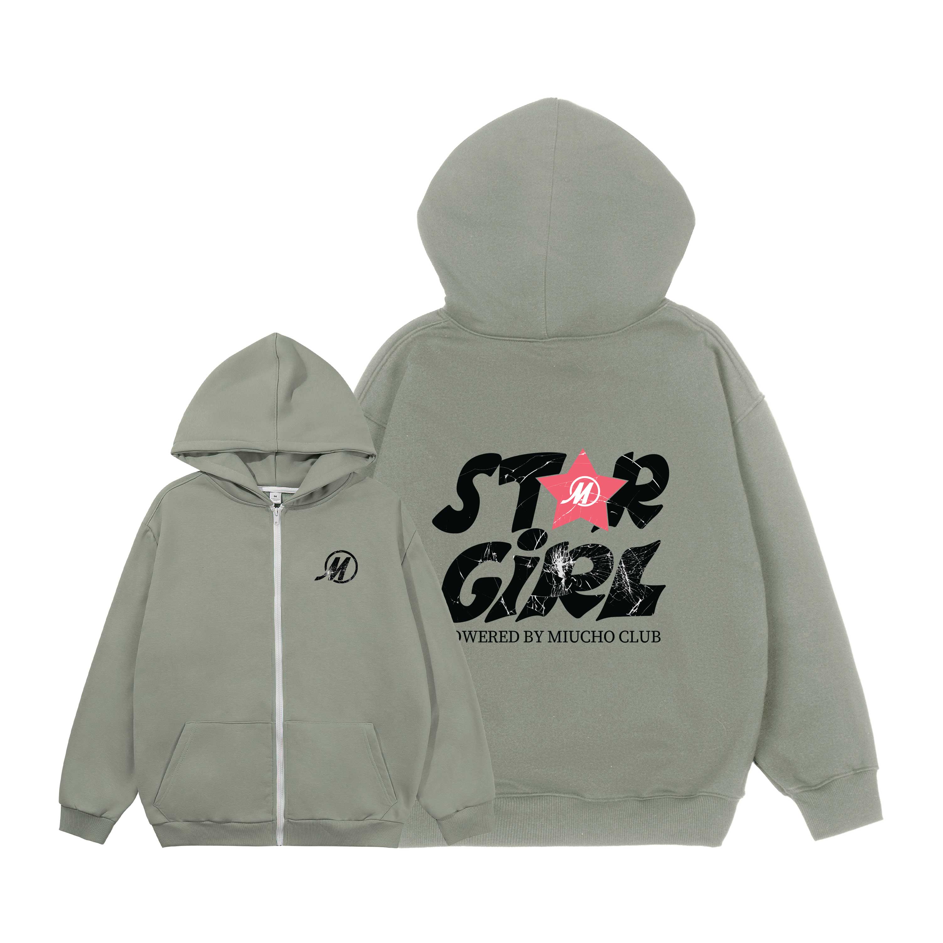 Áo hoodie zip local brand form rộng vải nỉ chân cua HZD1636 Miucho in typography_thumbnail_12
