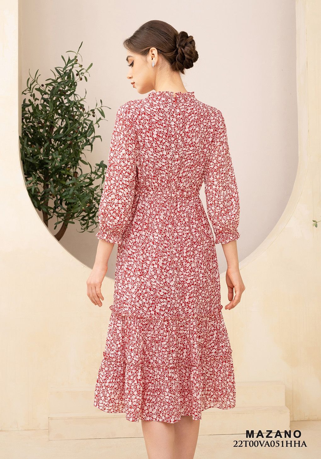 Đầm hồng rút dây chân nhún tầng_thumbnail_3