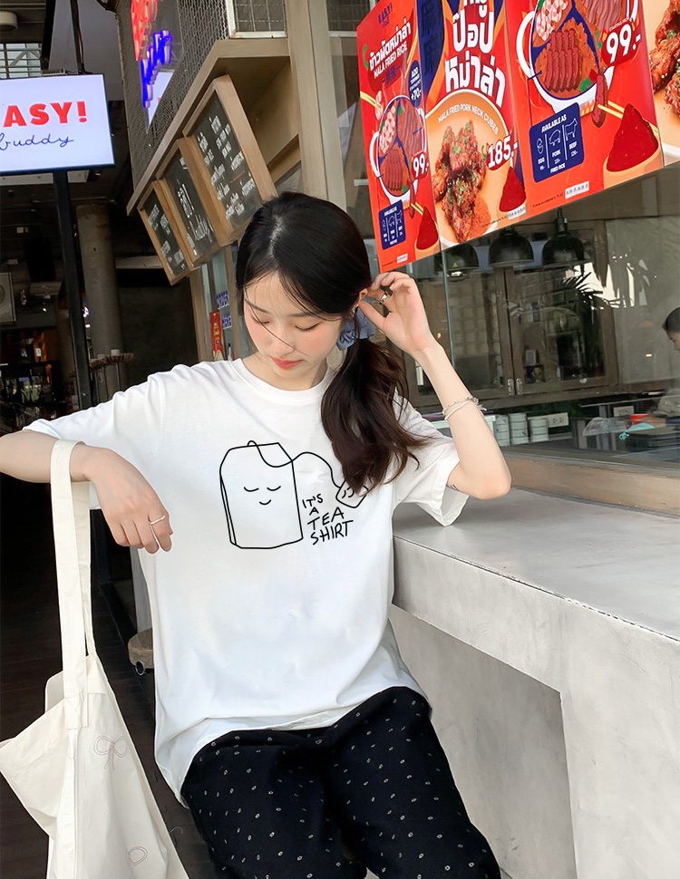 Áo thun nữ form vừa regular nhiều màu sắc ARD1488 Miucho Chic vải cotton cổ tròn in artwork_thumbnail_6