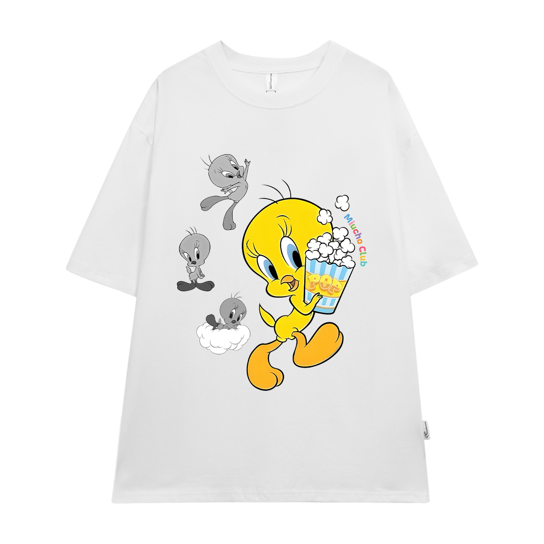 Áo thun nữ form rộng vịt vàng 2111 Miucho vải cotton 4c 220gsm cổ tròn in mix_thumbnail_8