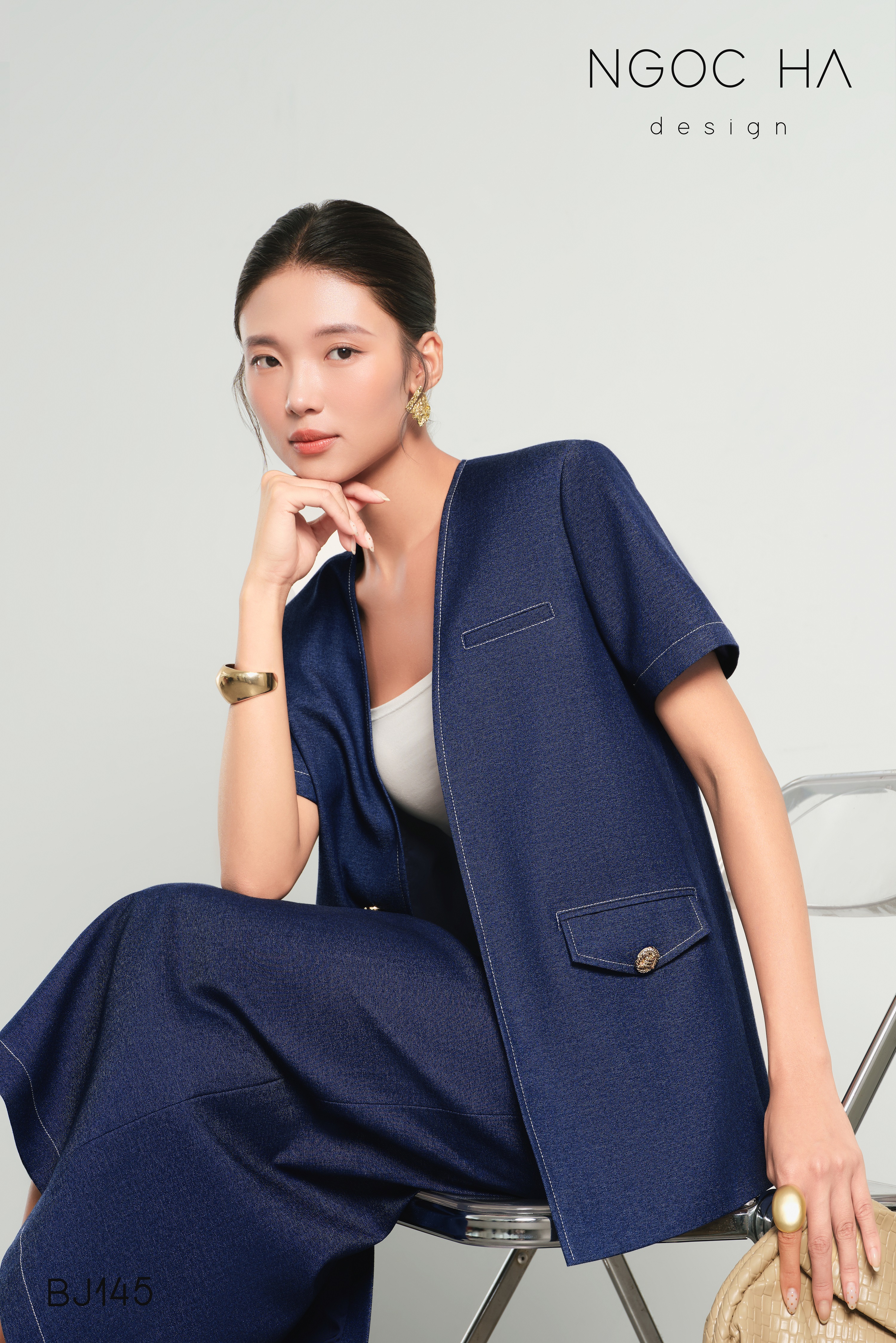 Casta Set_ Bộ Vest Blazer Chân Váy Bút Chì Màu Xanh BJ145_thumbnail_2