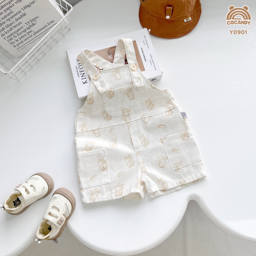 Yếm cộc BE NHẠT hoạ tiết gấu 2 túi ốp_thumbnail_5