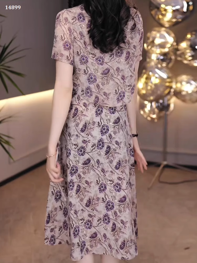 14899-Đầm voan hồng giả rời in hoa đen ( voan, lót)-dây kéo sau lưng_thumbnail_1