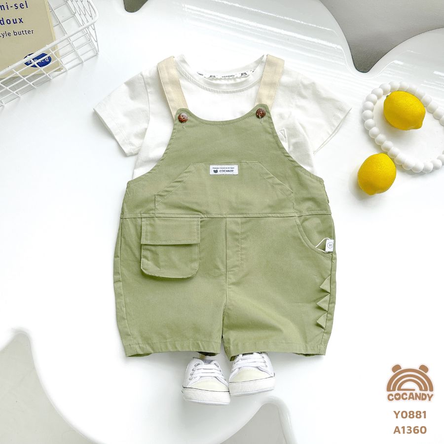 Yếm cộc XANH RÊU 1 túi hộp phối dây BE