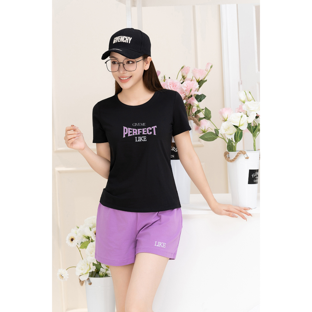 [Form Vừa] Bộ đồ nữ in chữ Perfect - Set cộc tay mặc nhà/ đi chơi LOZA VP336_thumbnail_10
