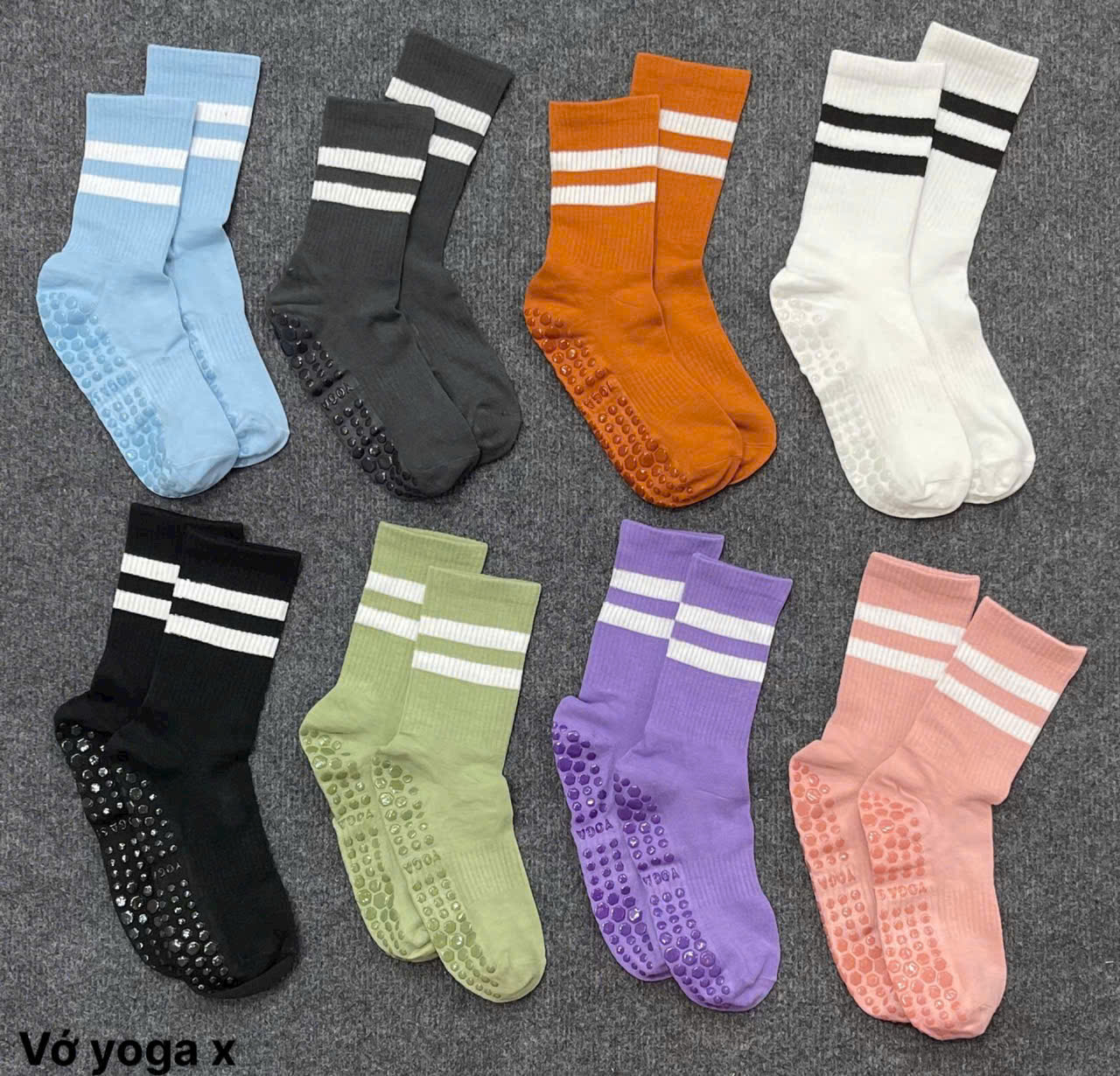 Vớ Yoga Nữ Cổ Cao, Tất Thể Thao Nữ Cotton Chống Trượt Thoáng Mát Co Dãn, Vớ Nữ Cổ Cao Yoga Cao Cấp