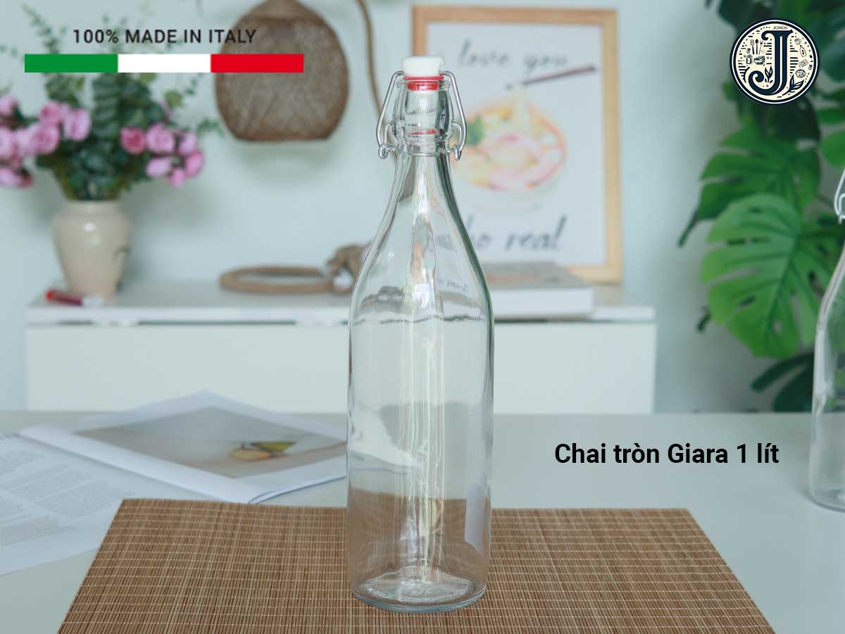 Chai thủy tinh đựng nước, mật ong nắp cài kín hơi Bormioli Rocco_thumbnail_9