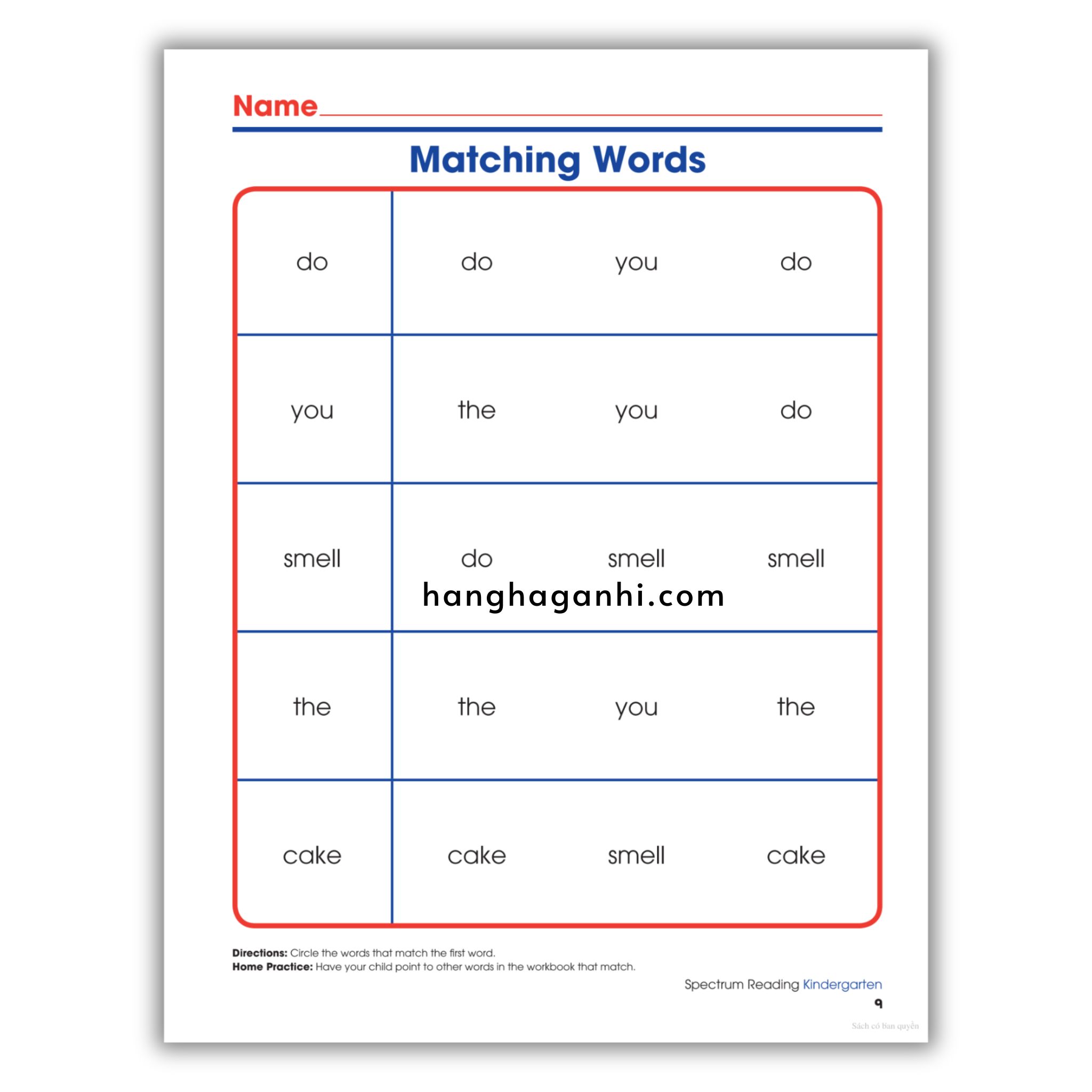 Sách Spectrum Reading Workbook Grade K_thumbnail_8