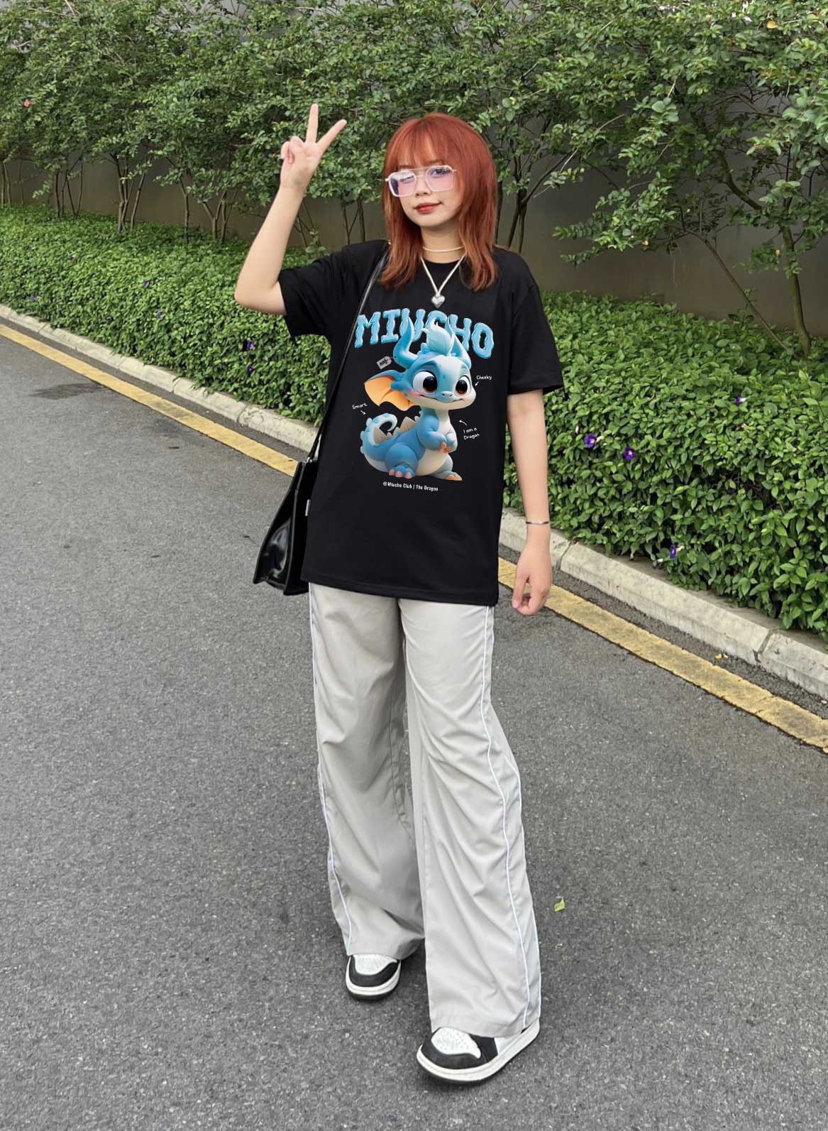 Áo thun form rộng 12 con giáp tuổi Thìn ATD1241 Miucho tay ngắn cổ tròn in mix_thumbnail_5