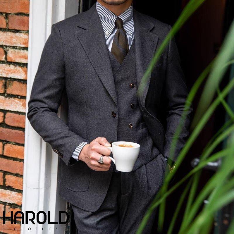 3-Piece Suit Black Lead (Suit Jacket + Waistcoat + Trousers)