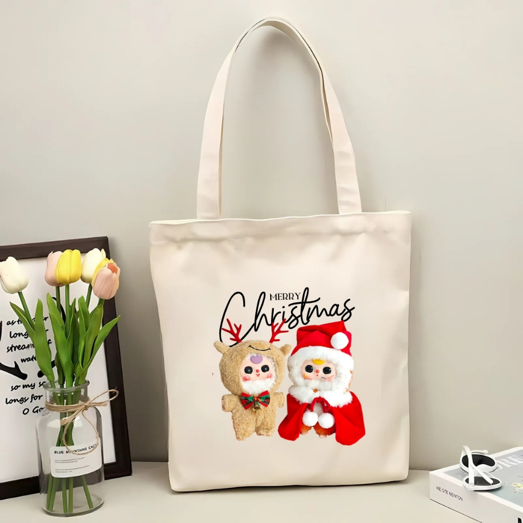 Túi tote vải canvas Loopy, Baby Three có khoá kéo và ngăn phụ, đi học, đi chơi - 𝐖𝐞 𝐓𝐞𝐞 TOTE12_thumbnail_20