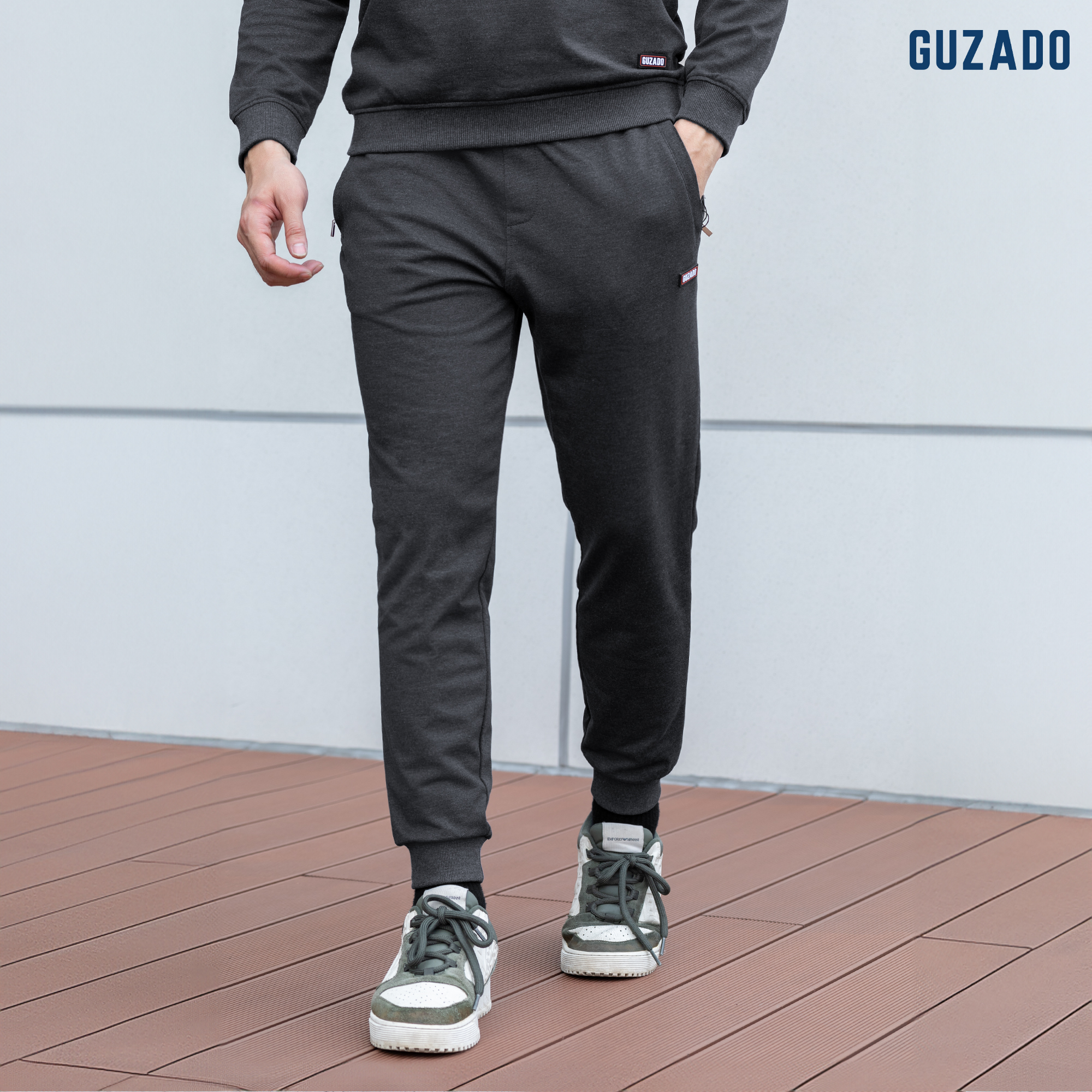 Quần Nỉ Nam GUZADO Ống Rộng Bo Gấu Thể Thao GQN01_thumbnail_8