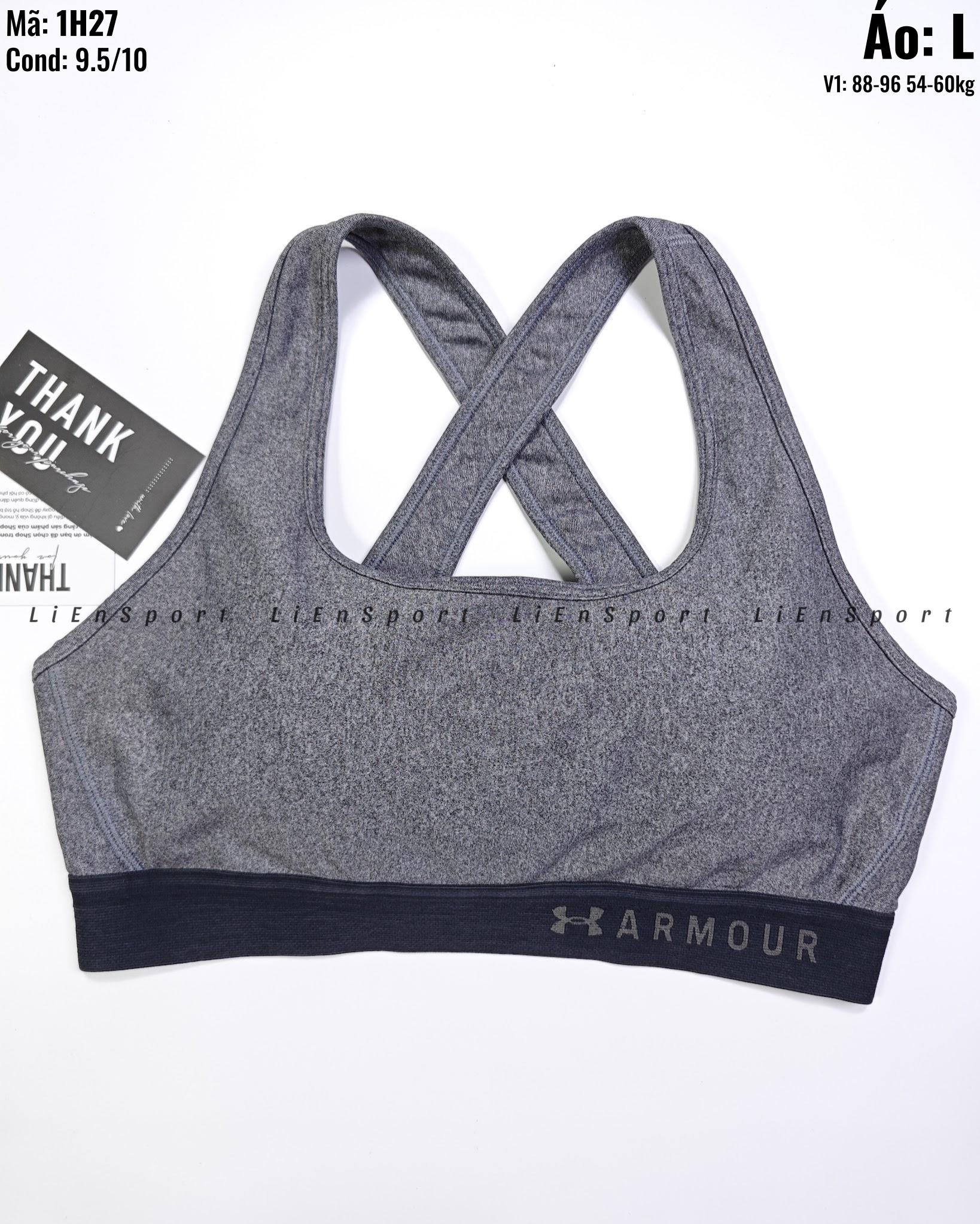 Under Armour Áo bra thể thao Nữ Size L Xám ghi Auth 2nd Lưng chữ X thiết kế Co giãn tốt Thấm hút mồ hôi Nâng đỡ ngực Form ôm vừa vặn Phù hợp gym yoga chạy bộ Mã:1H27