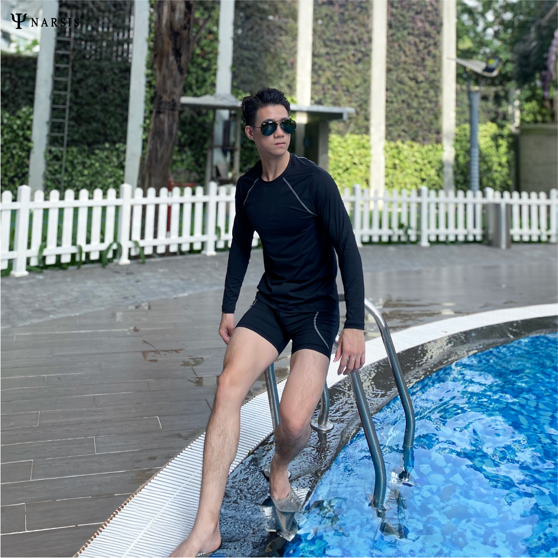 Áo bơi nam Narsis QD24001 chất liệu polyamide, nhanh khô, thoải mái khi vận động._thumbnail_3