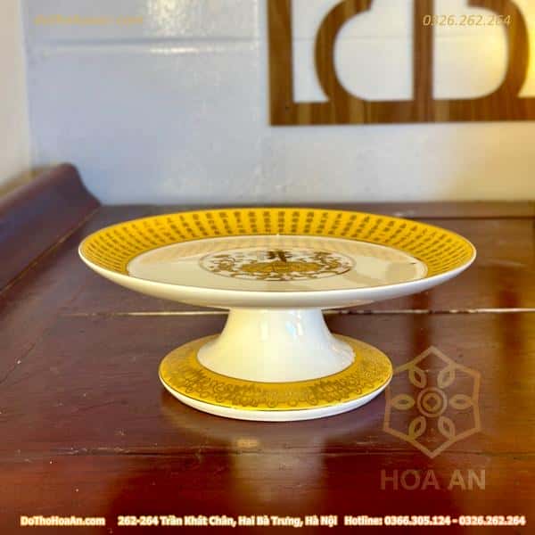 Mâm Bồng Thờ Sứ Bát Nhã Tâm Kinh Vàng2