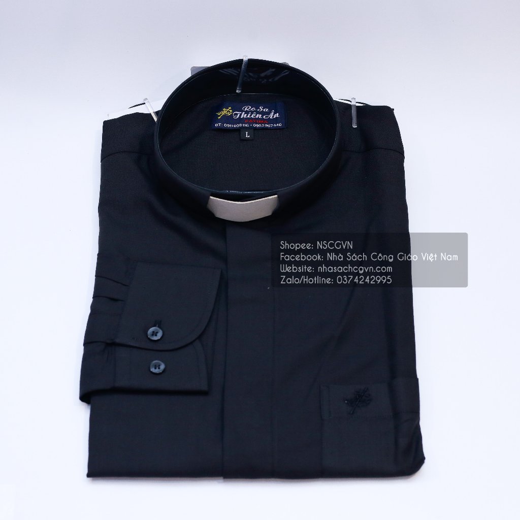 Tổng hợp áo  sơ mi cổ côn ngắn tay cho cha, linh mục - Quà tặng tân linh mục - quà tặng Công Giáo_thumbnail_6