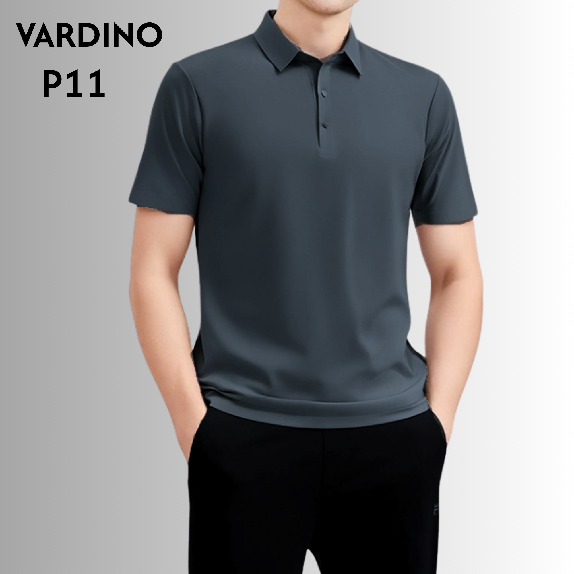 Áo polo băng lạnh ghi đậm Vardino P11