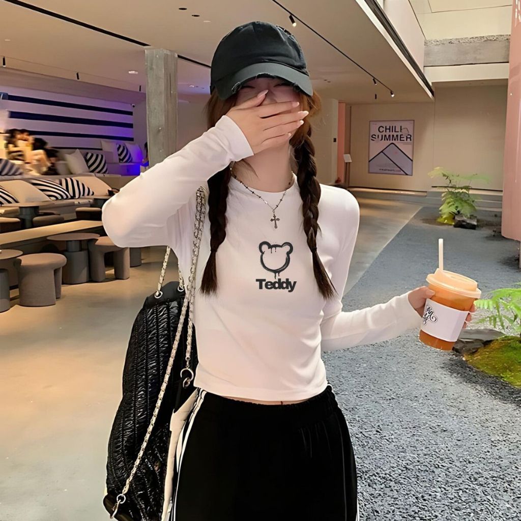 Áo croptop dài tay chất Thun Borip co giãn 4 chiều - Áo thun dài tay Loza G0200_thumbnail_4