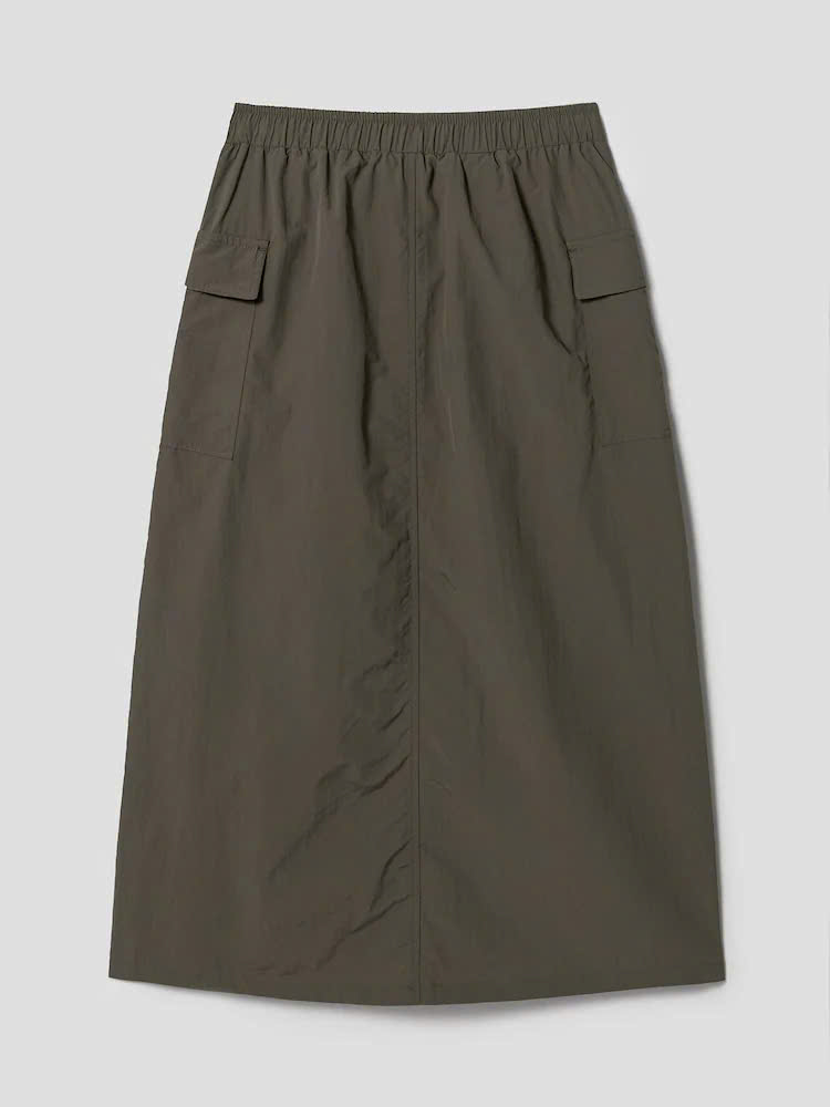 E202 CHÂN VÁY GIÓ RÊU NHÚN PHỐI TÚI HỘP