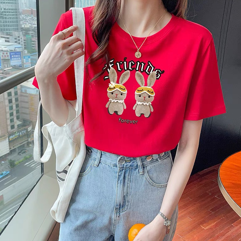 [Form Rộng] Áo phông nữ  in hình Thỏ Friends - LOZA CT6418_thumbnail_6