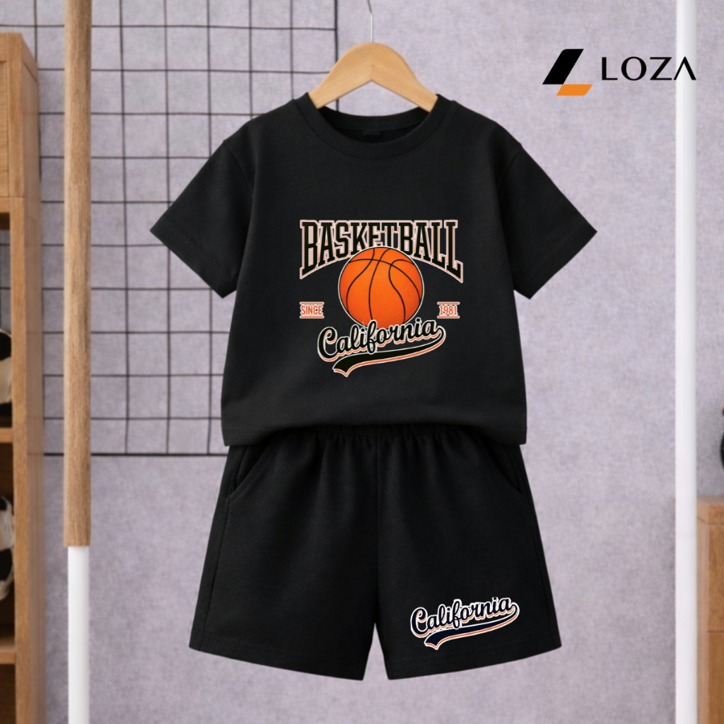 Set bộ bé trai hình Bóng rổ Basketball Canifornia - Loza SB647 SB647