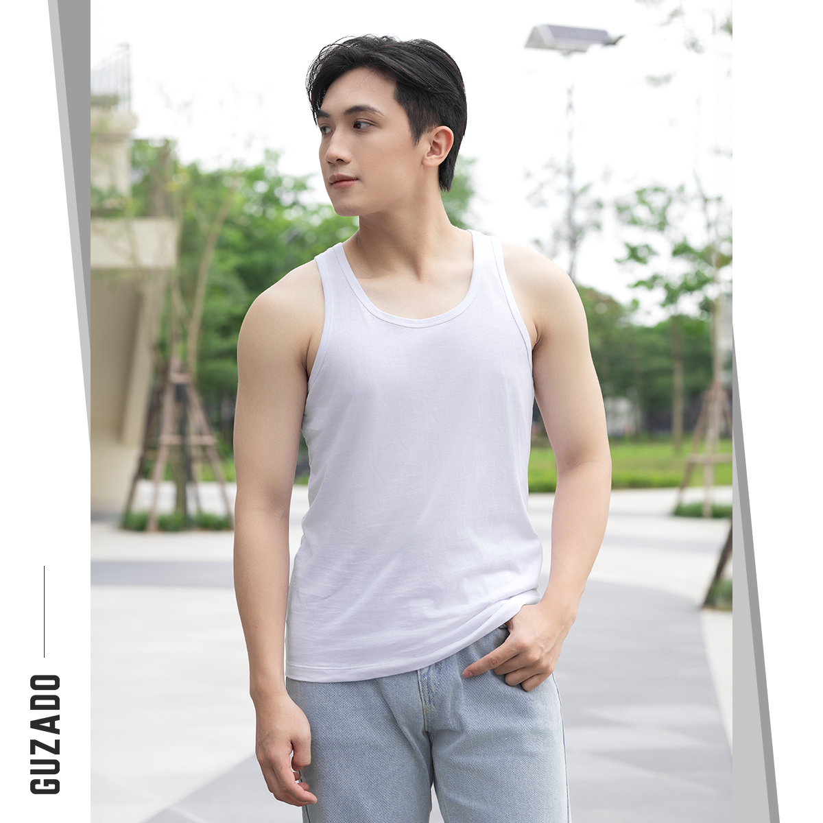 Áo ba lỗ nam GUZADO chất cotton 100% co giãn thấm hút tiêu chuẩn GTT08_thumbnail_2
