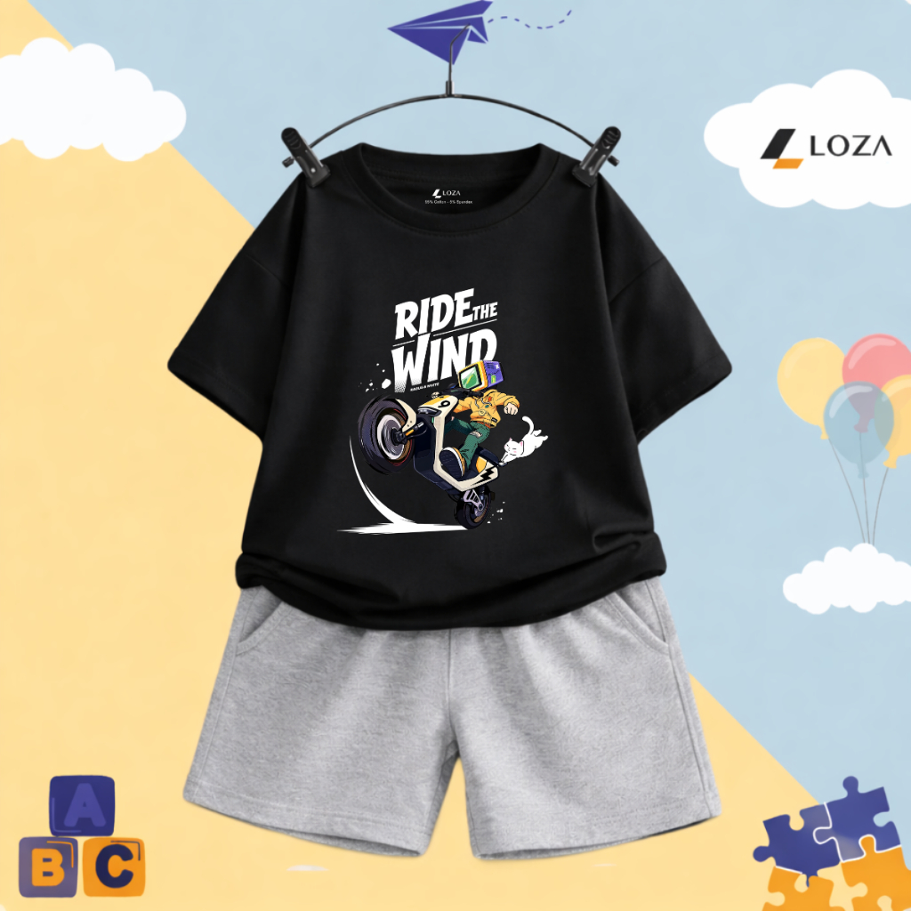 Set đồ bé trai hình RIDE THE WIND - Loza Kids SB603_thumbnail_6