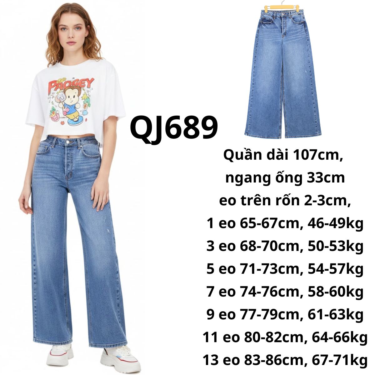 QJ689 - QUẦN JEANS-5 NÚT