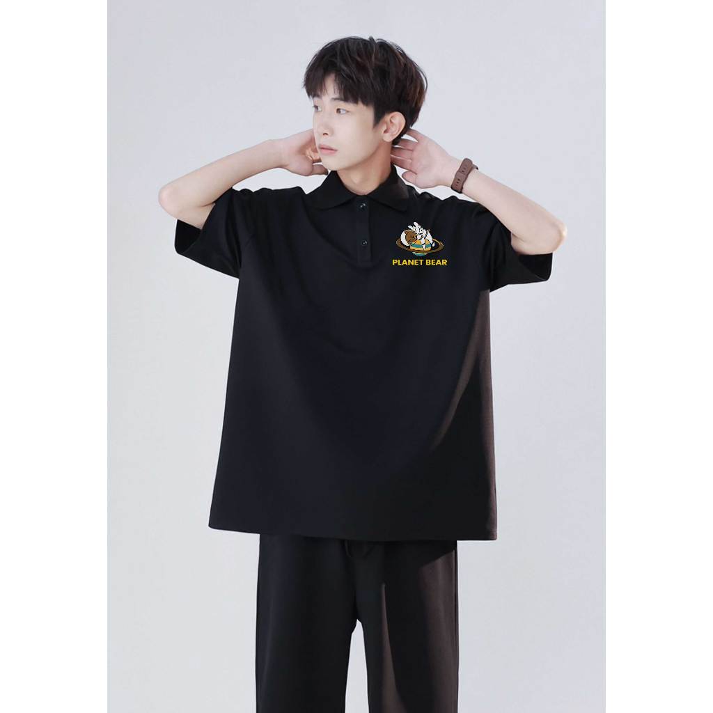 Polo nam đứng form tôn dáng PLD407 Miucho Man tay ngắn vải cotton Cổ trụ in graphic_thumbnail_3