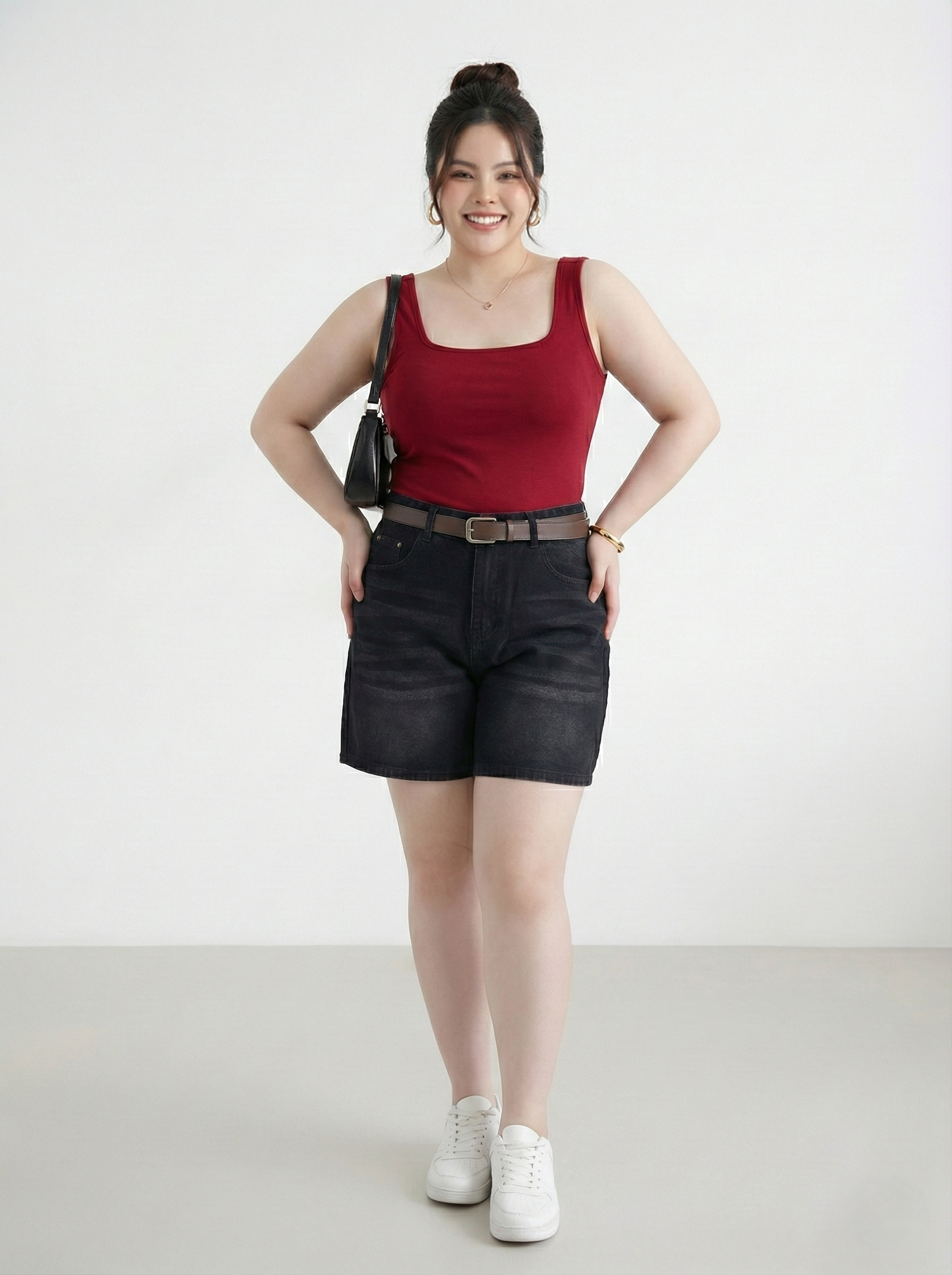 Quần jean lửng túi sau kiểu bigsize QSJ4006 dành cho nàng béo mập từ 55-90kg