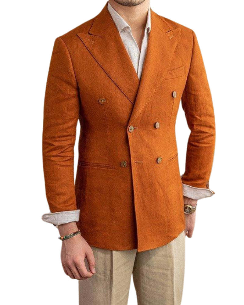Áo Blazer Nam Cao Cấp Harold Havana Linen Blazer Double