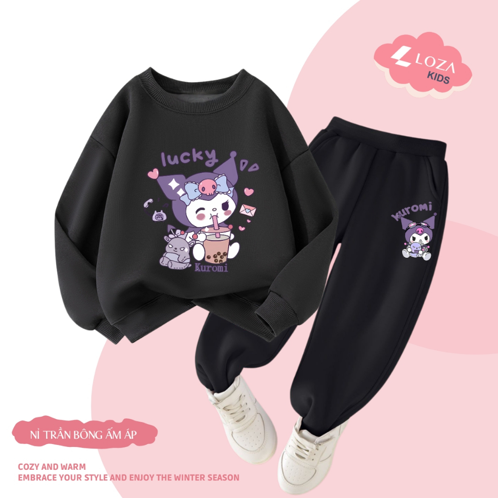 Bộ nỉ bé gái in hìnhKuromi - Loza Kids BI231_thumbnail_3