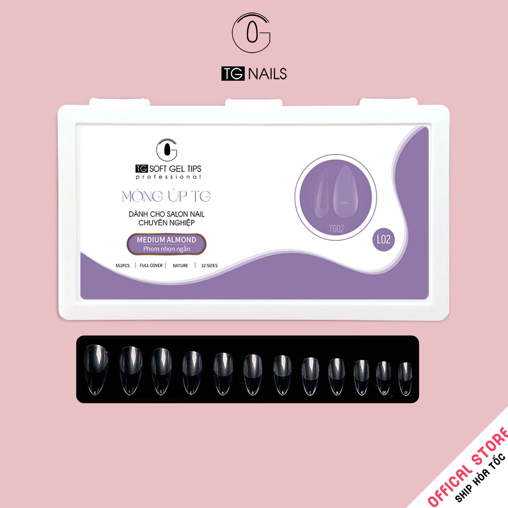Móng úp TG hộp 552 móng 12 size
