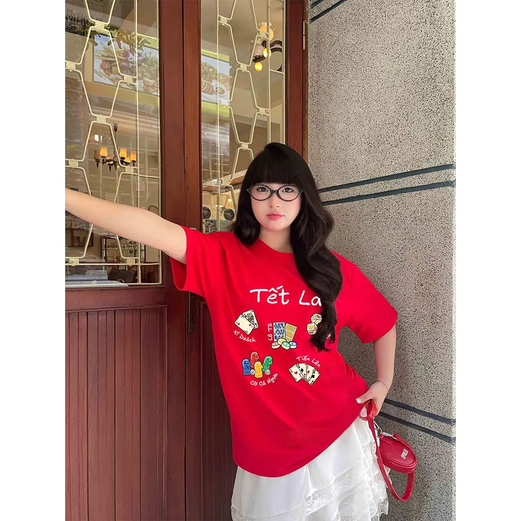 Áo thun Tết Bính Ngọ 2026 form rộng Miucho chất thoáng mát dày dặn hình sắc nét in mix 2937_thumbnail_3