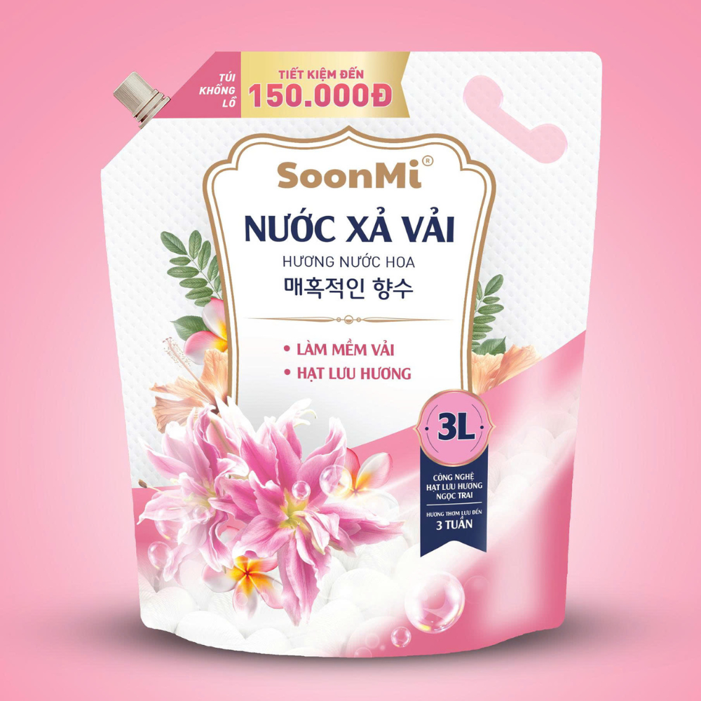 Nước Xả Vải Soonmi 3kg - Hương Nước Hoa -  Bí Quyết Quần Áo Mềm Mại, Ngát Hương Suốt 3 Tuần_thumbnail_10