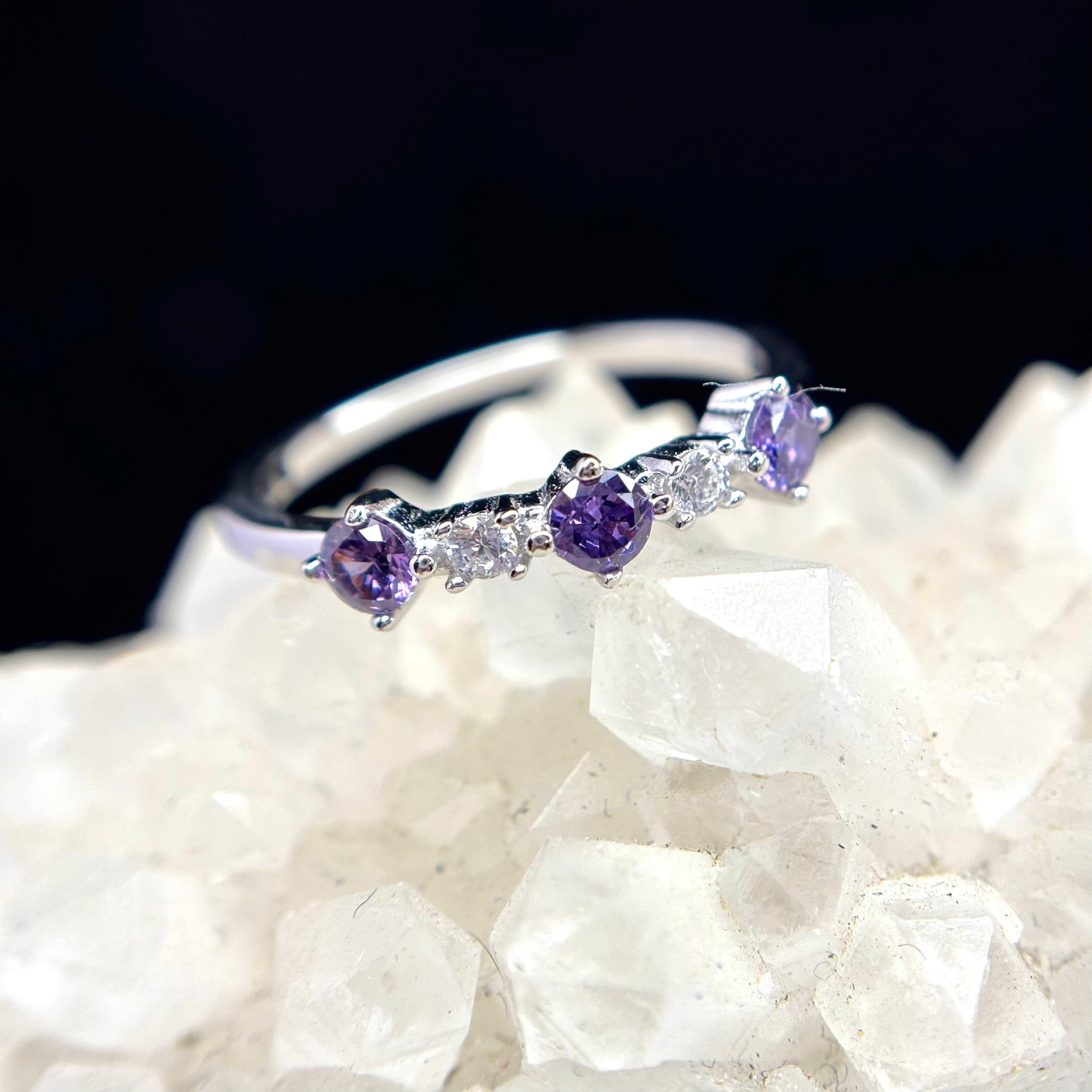 Nhẫn bạc xi bạch kim lá tím ngọc size 6_thumbnail_1